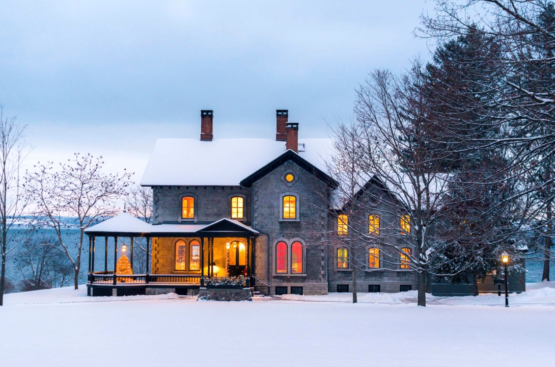 E.B Morgan house surrounded by snow.