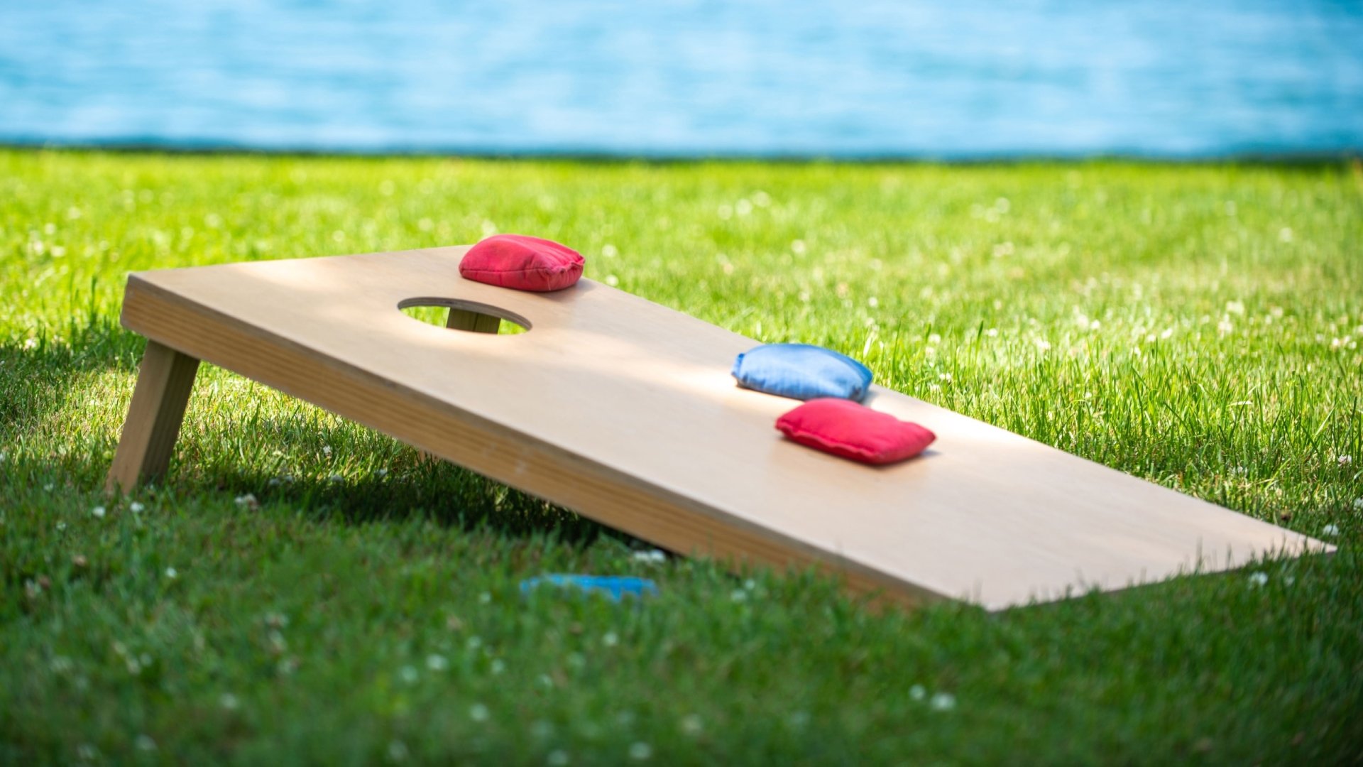 Corn hole lawn game.