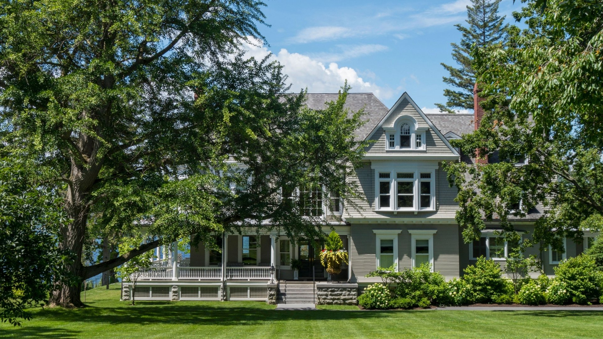 Rowland House surrounded by greenery.