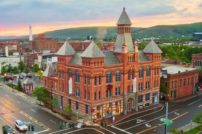 Aerial view of the Rockwell Museum.