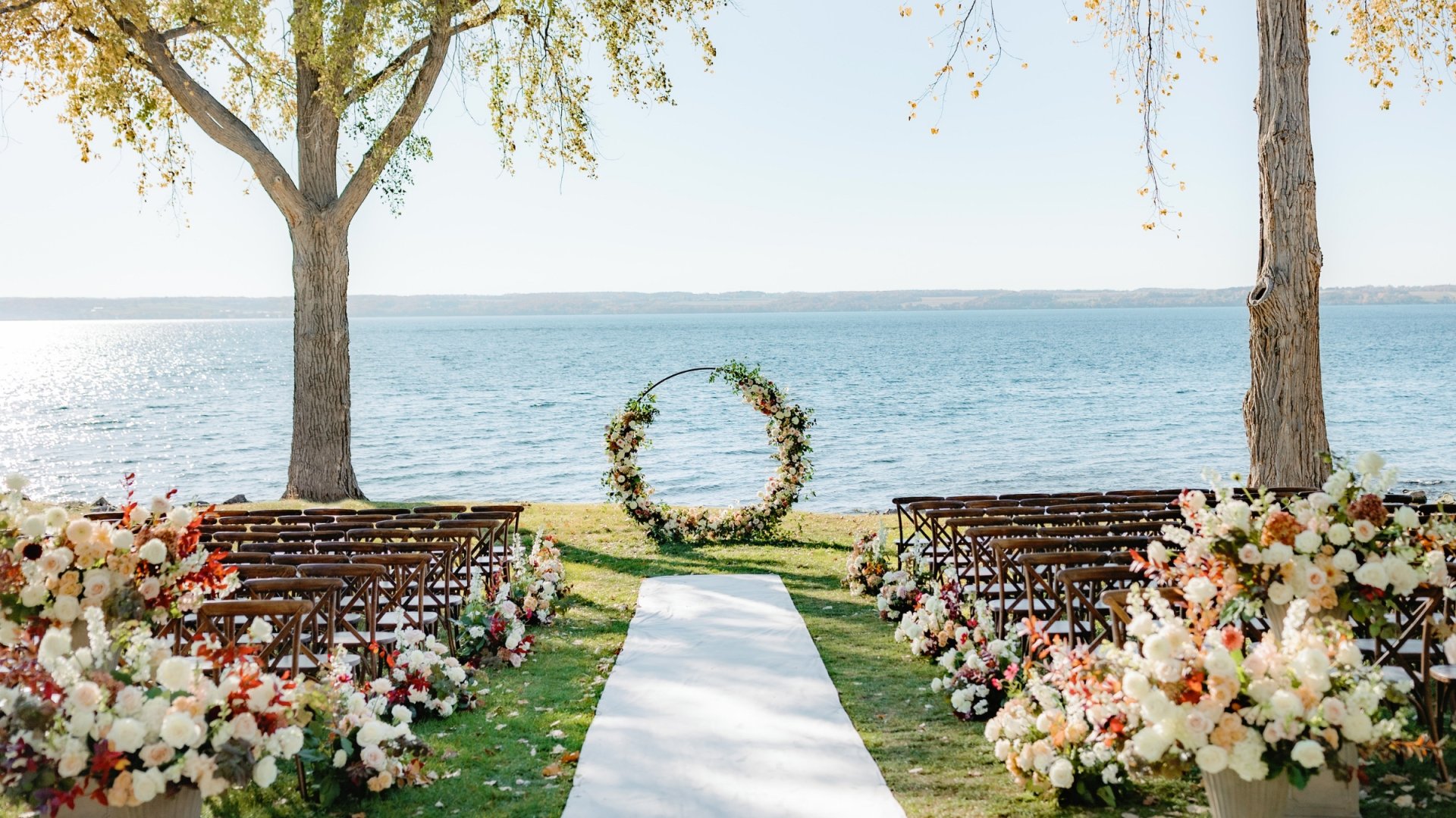 Wedding ceremony set up at Inns of Aurora