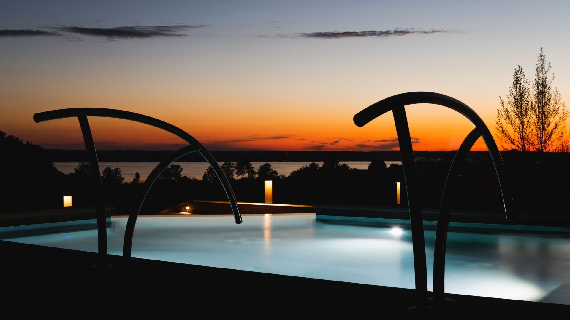 Pool during sunset