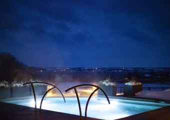 Upper Spa Pool at Night in Winter